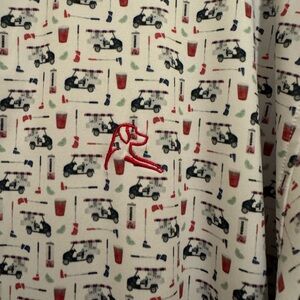 Rhoback Polo with Golf Cart Pattern - Red, Blue, Green